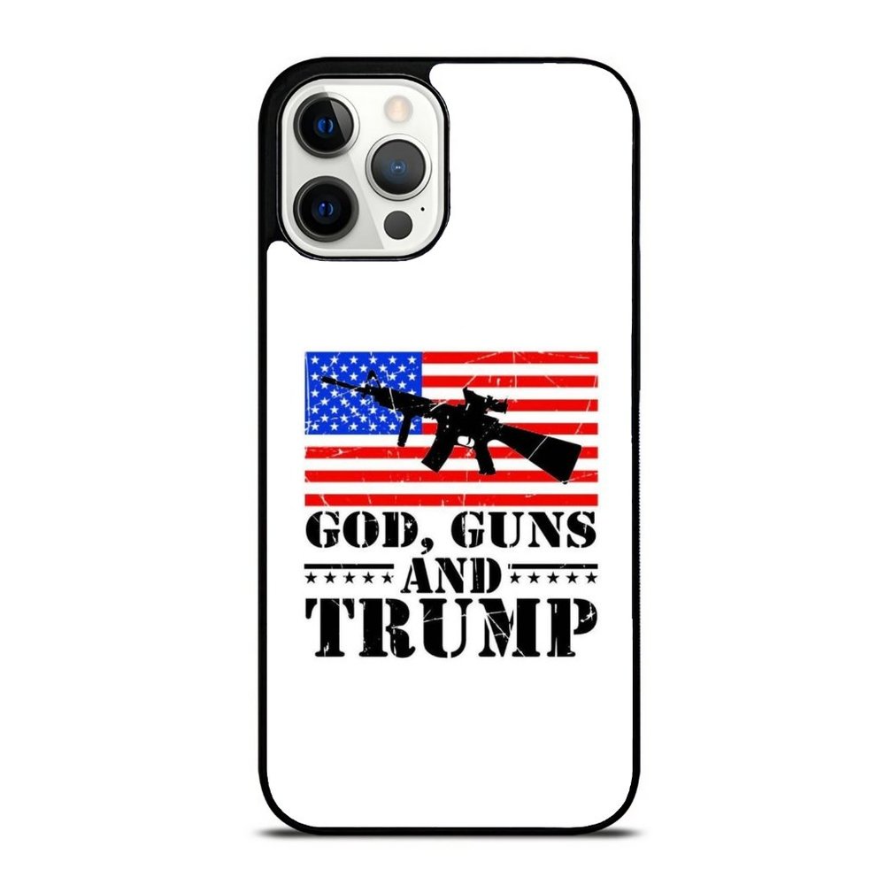 God Guns and Trump - US Flag Pro Trump Patriotic 2024 iPhone Case - Picture 1 of 1